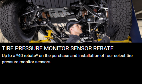 TIRE PRESSURE MONITOR SENSOR REBATE