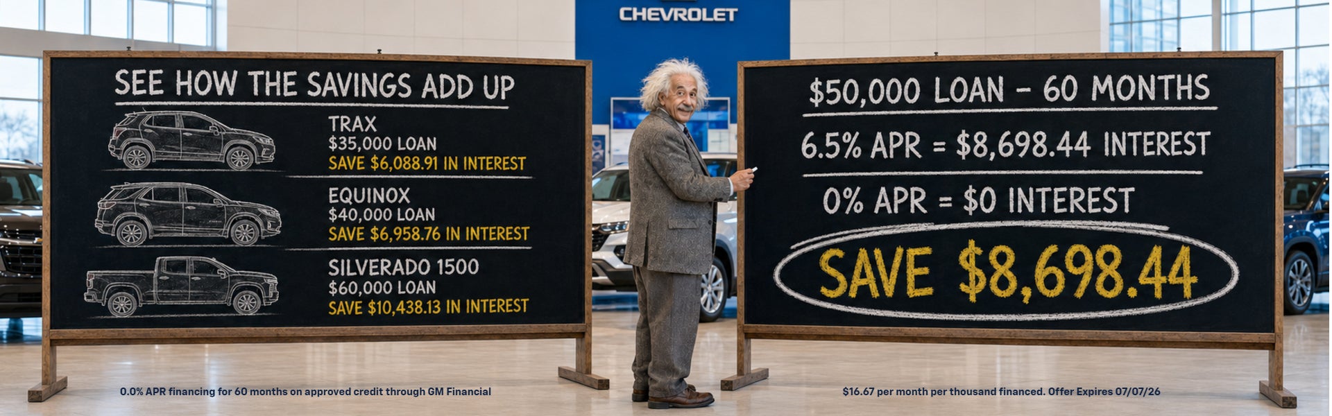 0%APR on Trax, Equinox, and Silverado